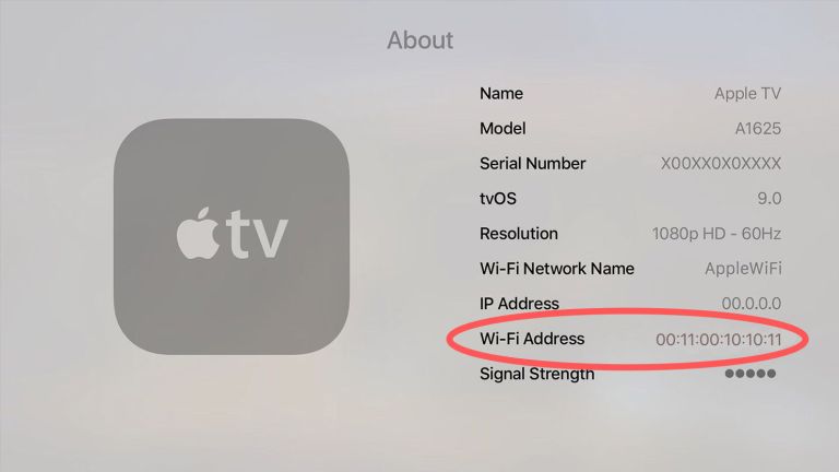 AppleTV MAC address