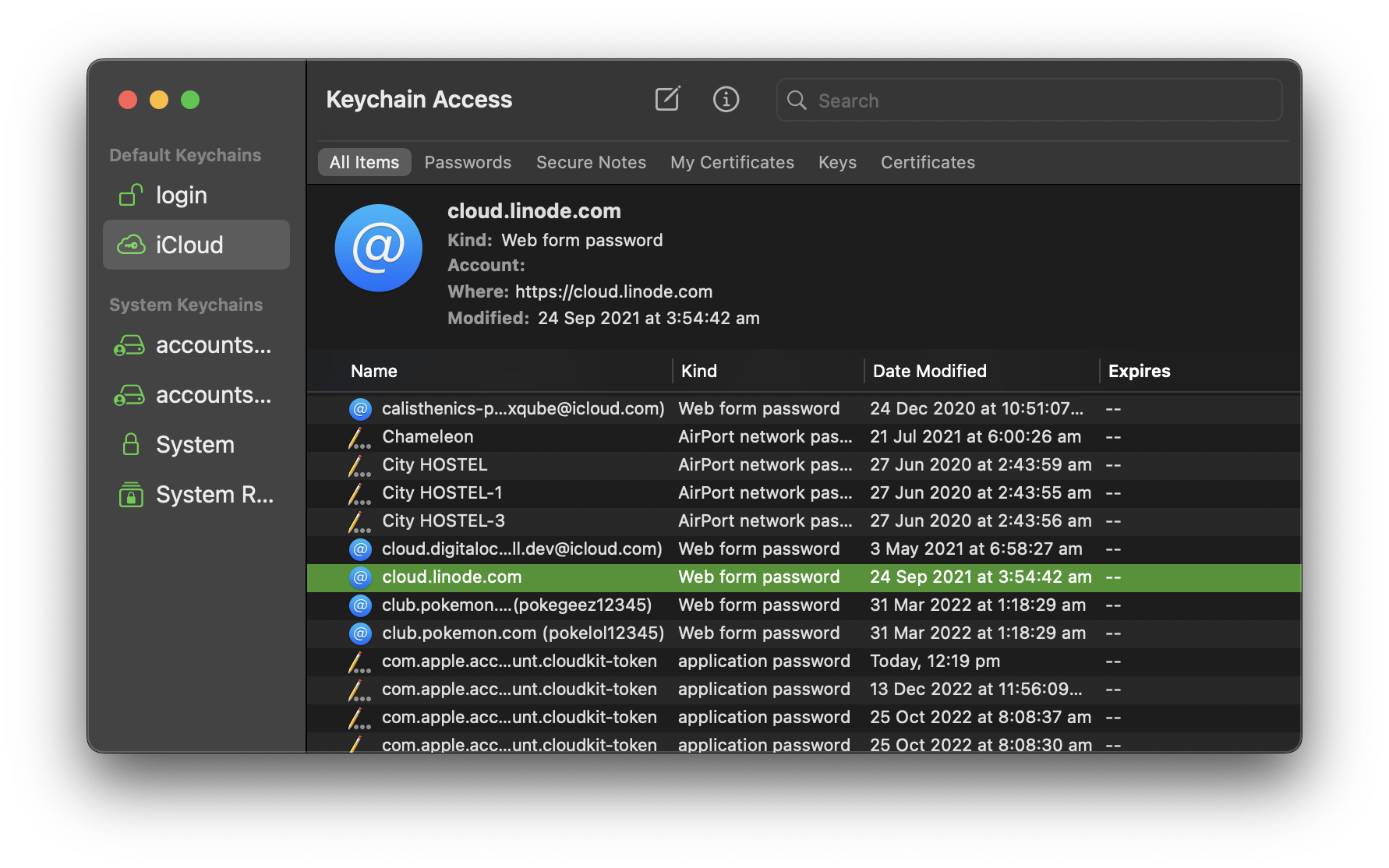 Keychain Access - the macOS system password manager